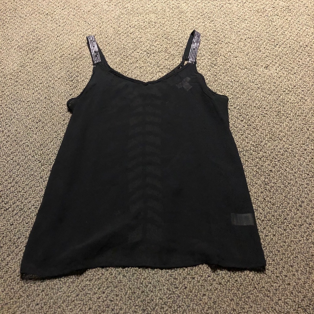Black rhinestone camisole